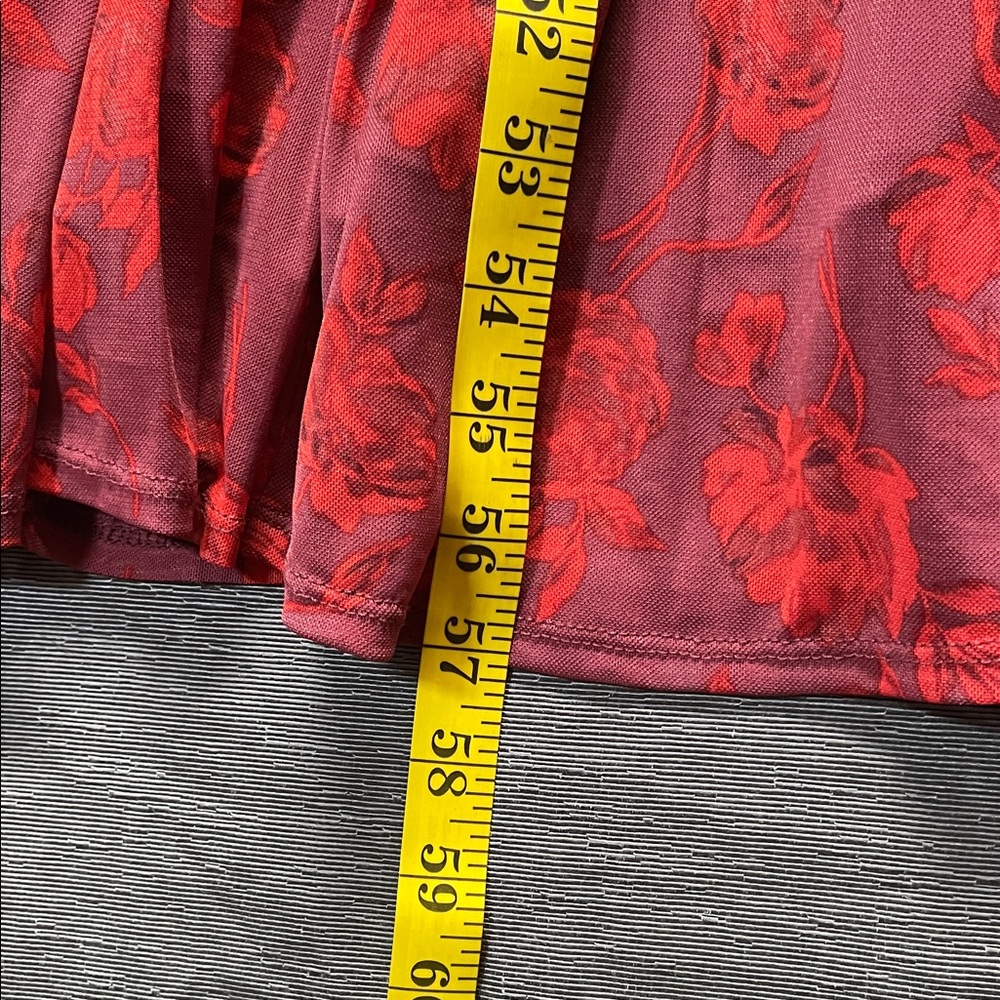 Taylor Red rufle V neck flare Long Sleeve elegant Floral maxi Dress - Picture 6 of 8